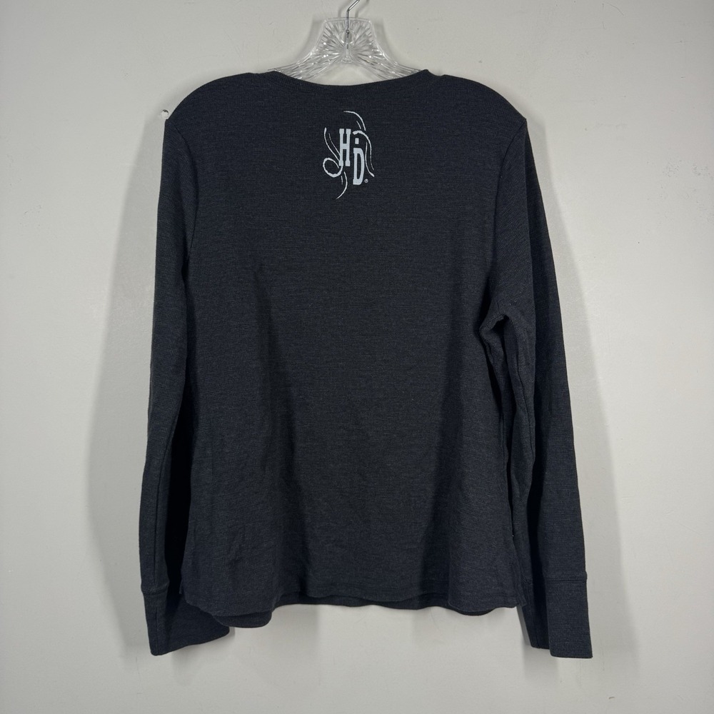 Harley Davidson Women's Sz 2X Long Sleeve Waffle Knit Thermal T Shirt Bike Y2K - Picture 16 of 16